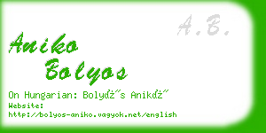 aniko bolyos business card