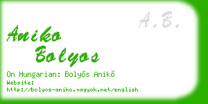 aniko bolyos business card